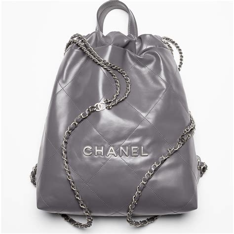 chanel backpack silver|Chanel drawstring backpack.